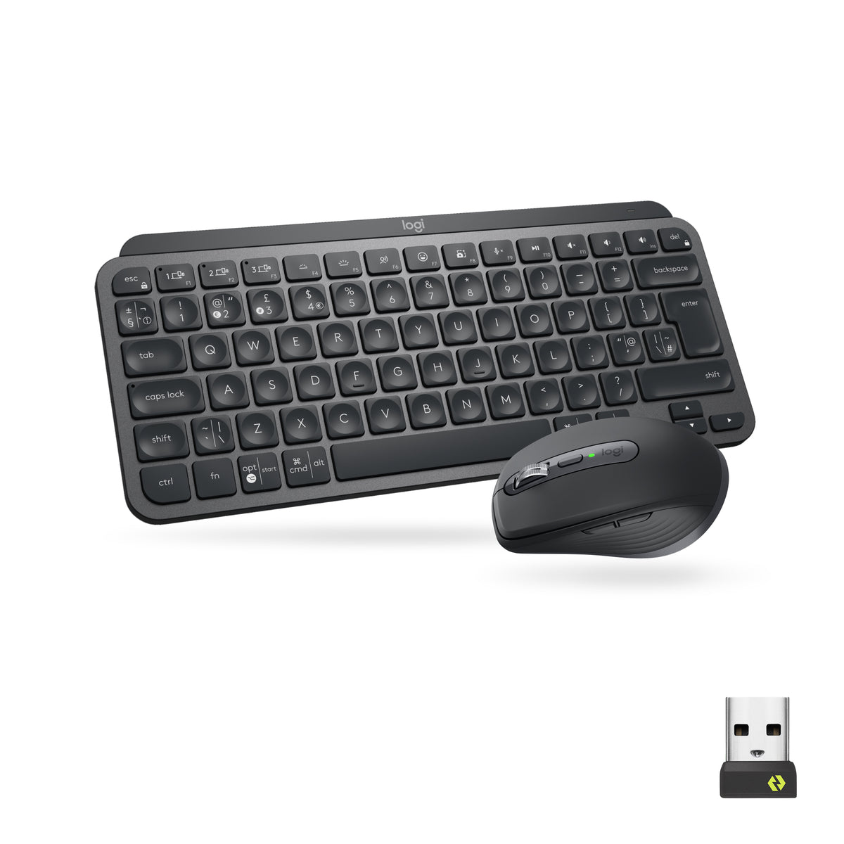 Logitech MX Keys Mini Combo for Business - Combo de teclado y mouse - Retroiluminación - Inalámbrico - Bluetooth LE - QWERTY - Estándar internacional de EE. UU. - Grafito