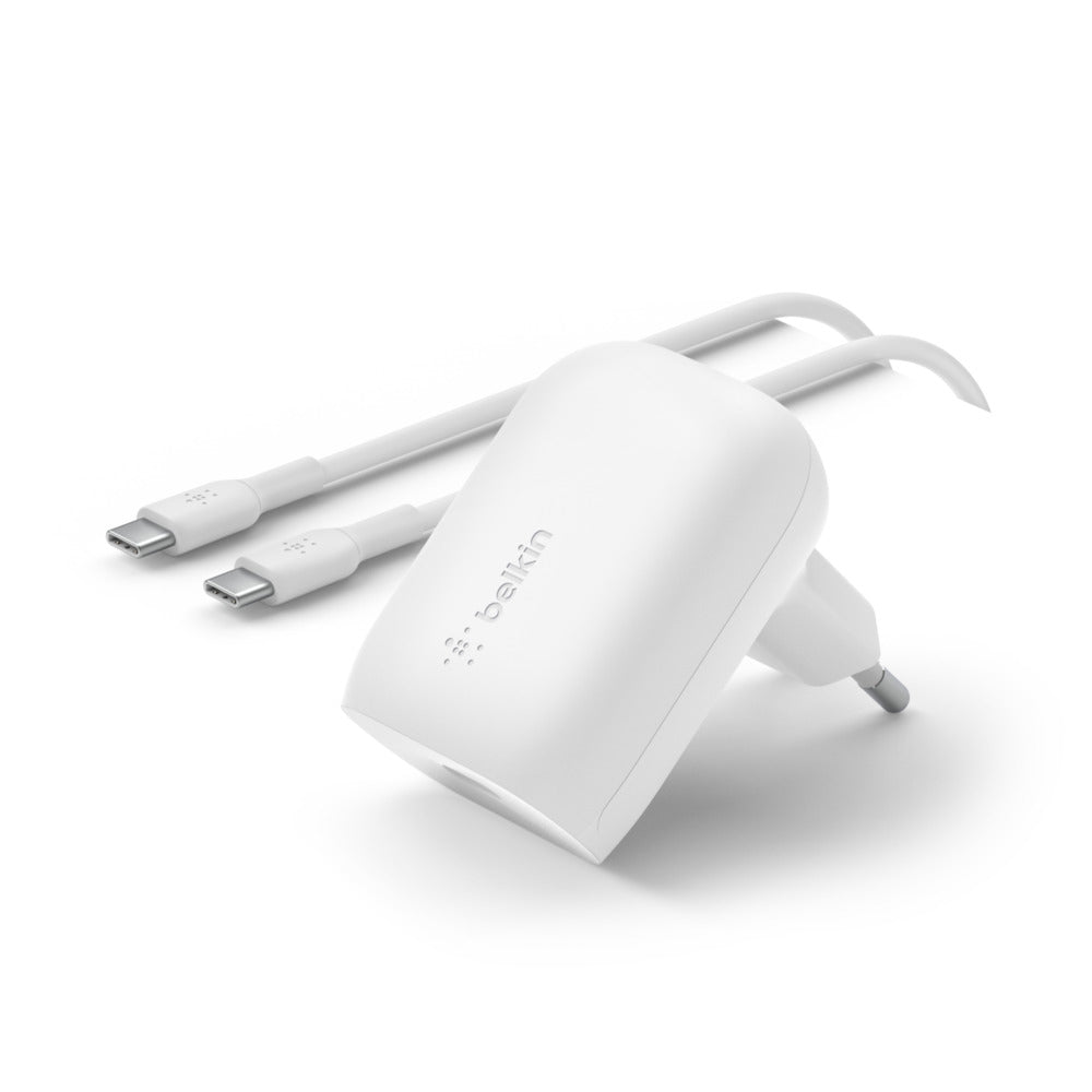 Belkin BOOST CHARGE Wall Charger - Adaptador de alimentação - tecnologia PPS - 30 Watt - 3 A - PD 3.0 (USB-C) - branco