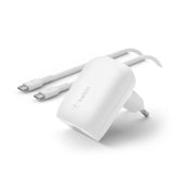 Cargador de pared BOOST CHARGE de Belkin - Adaptador de corriente - Tecnología PPS - 30 W - 3 A - PD 3.0 (USB-C) - Blanco