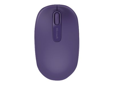 Microsoft Wireless Mobile Mouse 1850 - Rato - destros e canhotos - óptico - 3 botões - sem fios - 2.4 GHz - receptor sem fio USB - roxo pantone (U7Z-00044)