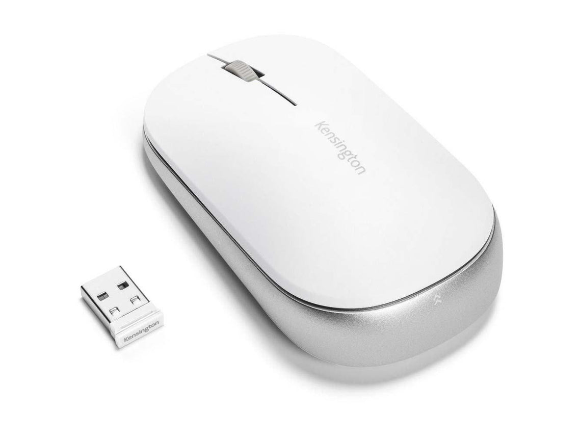 Kensington SureTrack - Mouse - optical - 4 buttons - wireless - 2.4GHz, Bluetooth 3.0, Bluetooth 5.0 LE - USB wireless receiver - white