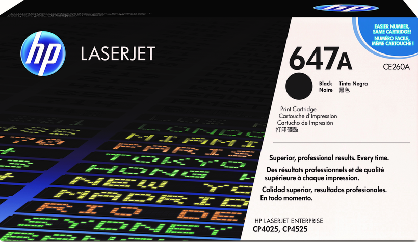 HP 647A - Preto - original - LaserJet - cartucho de toner (CE260A) - para Color LaserJet Enterprise CM4540, CP4025, CP4525