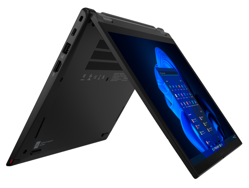 Lenovo ThinkPad L13 Yoga Gen 3 21B5 - Inverted Design - Intel Core i7 1255U / 1.7GHz - Win 10 Pro 64-bit (includes Windows 11 Pro License) - Iris Xe Graphics - 16 GB RAM - 512 GB SSD TCG Opal Encryption 2, NVMe - 13.3" IPS touch screen 1920 x 1200 -