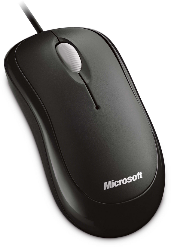 Microsoft Basic Optical Mouse - Mouse - right and left handed - optical - 3 buttons - with cable - USB - black