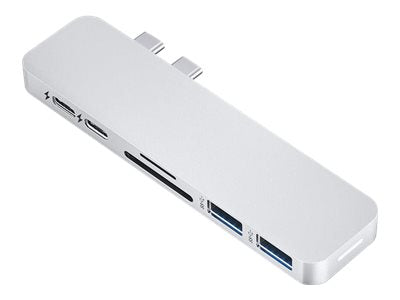 HyperDrive Duo 7-in-2 Hub - Docking Station - USB-C x 2 - HDMI (HD28C-SILVER)