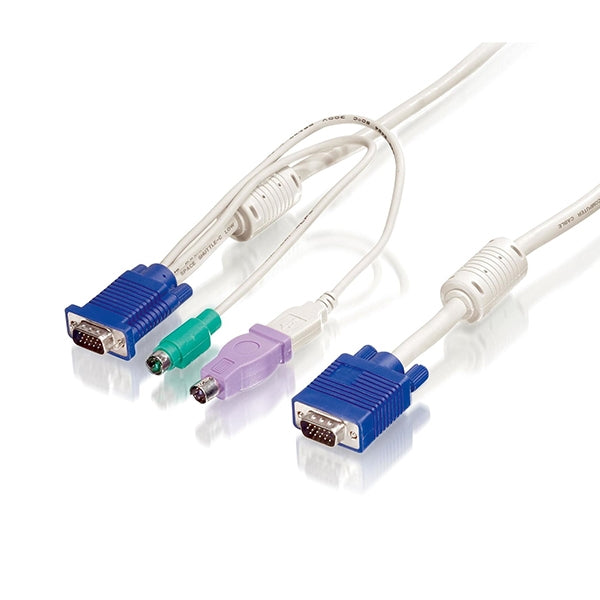 CABLES KVM LEVELONE TECL+MOUSE+MON (PS2+USB) 1.80MT