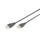 DIGITUS USB 2.0 EXTENSION CABLE TYPE AM/F 3.0M USB 2.0 BLACK