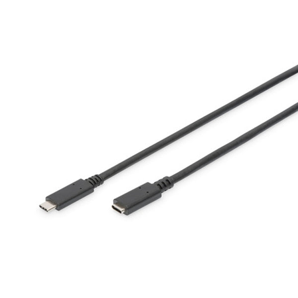 DIGITUS USB TYPE-C CABO EXTENSAO TYPE C M/F 1.5M 3A 480MB VERSION 2.0 PRETO