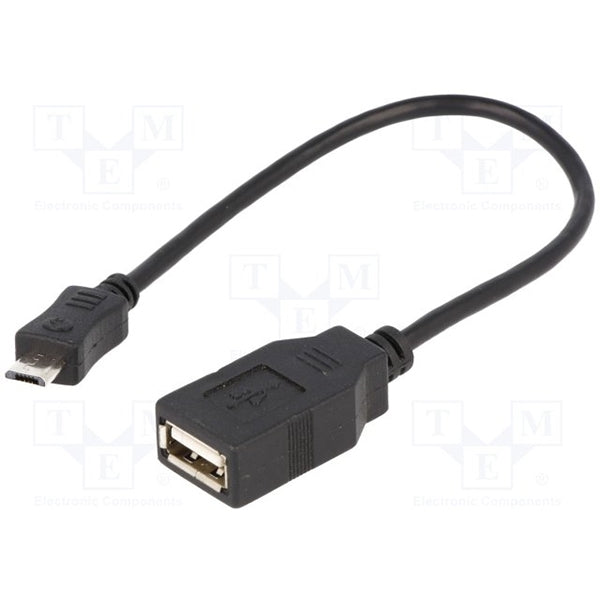 DIGITUS CABLE ADAPTER USB-A 2.0 F OTG / MICRO-USB-B 0.20MT BLACK