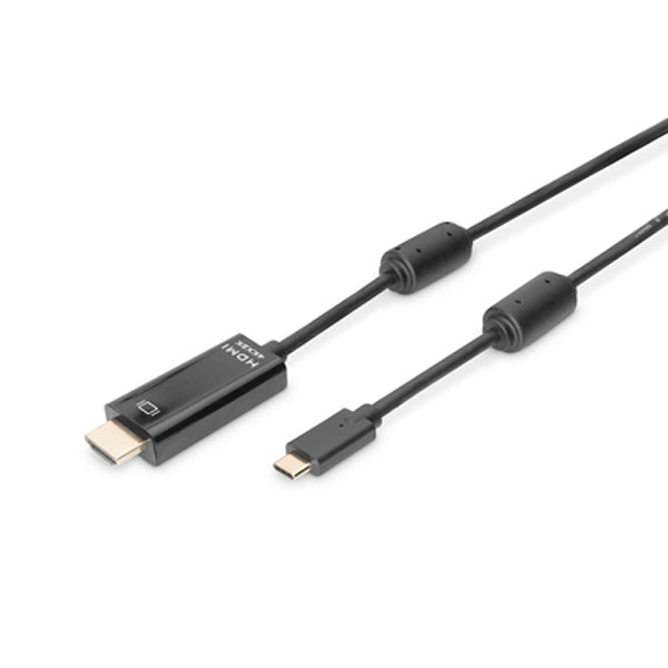 DIGITUS USB CABO ADAPTADOR TYPE-C TO HDMI A M/M 5.0M 4K/60HZ 18GB PRETO