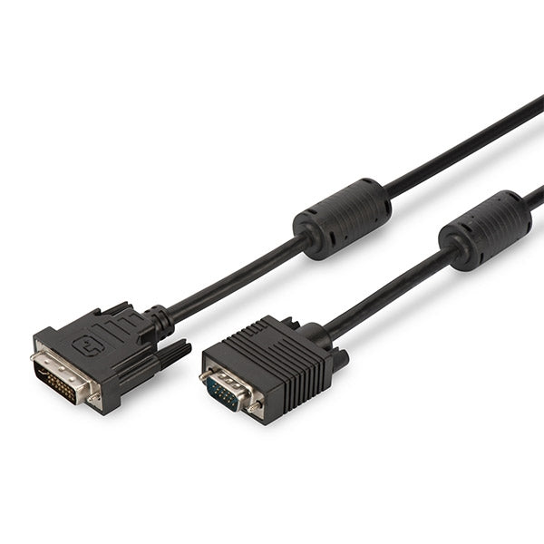 ADAPTADOR CABLE DIGITUS DVI-I (24+5) HD15 2xFERRITA M/M 2MT