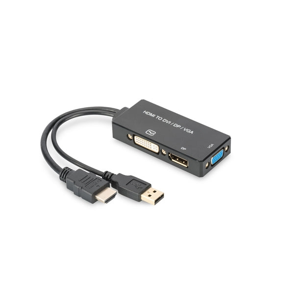 DIGITUS CONVERTER HDMI CABLE - DP+DVI+VGA MF/F/F, 0.2MT