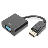 DIGITUS CABLE ADAPTER DISPLAYPORT 1.1A - HD15 M/F 0.15MW/INTERLOCK BLACK