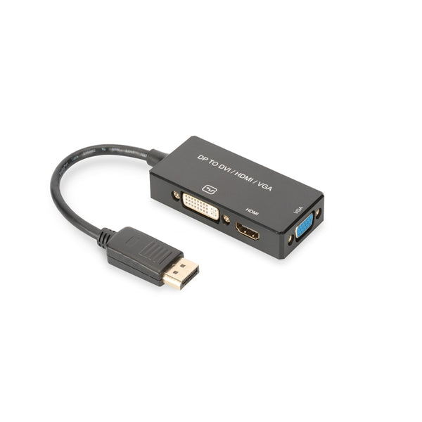 CABLE DIGITUS ADAP DISPLAYPORT - HDMI+DVI+VGA MF/F/F 02M 3IN1 MULTIMEDIA NEGRO