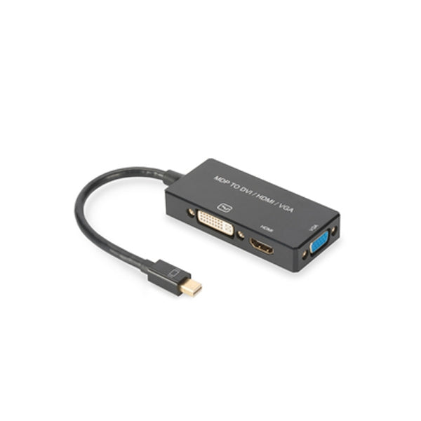 DIGITUS ADAPTADOR MINI DISPLAYPORT - HDMI+DVI+VGA M-F/F/F 0,2M 4K