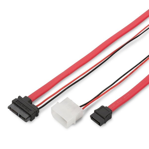 CABLE SATA DIGITUS SATA13PIN - TIPO L + ALIMENTACIÓN F/H 0.5M RECTO SLIMLINE SATA