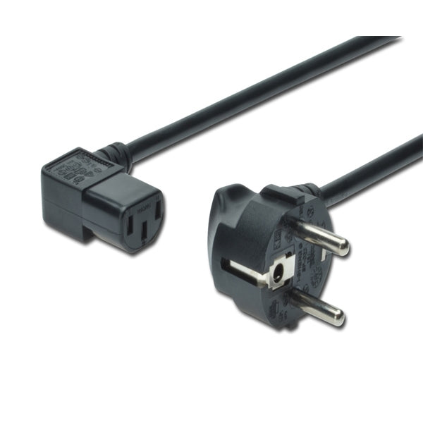 DIGITUS POWER CORD CEE 7/7 TYP-F - C13 90 M/F 1.8M H05VV-F3G 0.75QMM BLACK