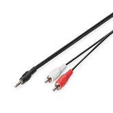 DIGITUS AUDIO CABLE ADAP STEREO 3.5 - 2X RCA 1.50M CCS 2X0.10/10 SHIELD M/M BLACK