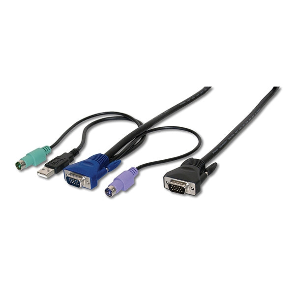 DIGITUS KVM CABLES TECL+MOUSE+MON (PS2+USB) 1.80MT