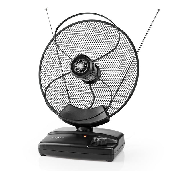 NEDIS ANTENNA INDOOR HDTV 0-25KM / GAIN 30-36 Db / FM-VHF-UHF CIRCULAR BLACK