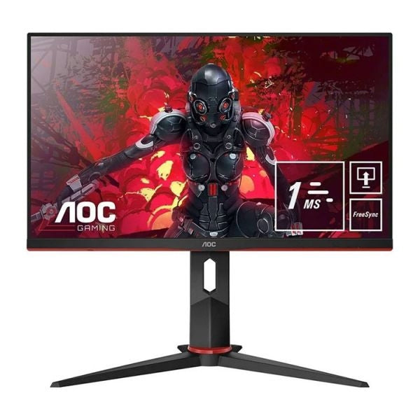 AOC MONITOR 24 (23.8) FHD 1MS 75HZ VGA HDMI DP USB COLUNAS GAMING 24G2U5/BK