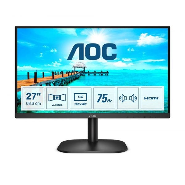 AOC MONITOR VA 27 16:9 FHD VGA HDMI COLUNAS 27B2AM