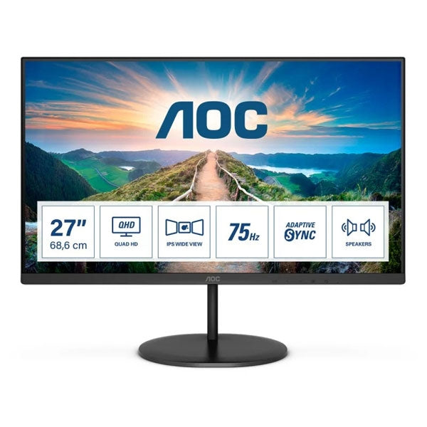 AOC MONITOR IPS 27 16:9 QHD HDMI DP SPEAKERS Q27V4EA