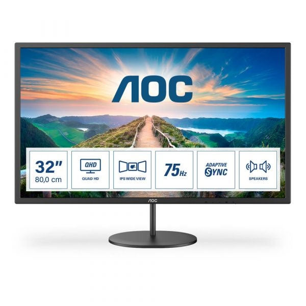 AOC MONITOR IPS 32 (31.5) 16:9 QHD HDMI DP SPEAKERS Q32V4