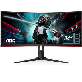 MONITOR AOC VA 34 21:9 CURVADO QHD 1MS 100HZ HDMI DP USB TIENE GAMING CU34G2/BK