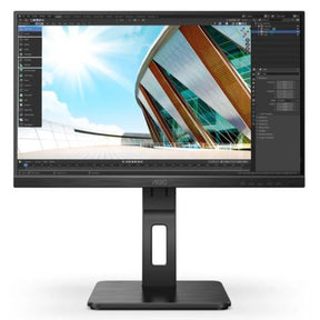 AOC 27P2Q - Monitor LED - 27" - 1920 x 1080 Full HD (1080p) @ 75 Hz - IPS - 250 cd/m² - 1000:1 - 4 ms - HDMI, DVI, DisplayPort, VGA - altifalantes - preto