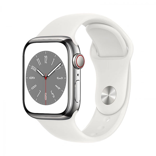 APPLE WATCH SERIES 8 GPS+CELLULAR CAJA DE ACERO INOXIDABLE PLATA DE 41MM CON SP BLANCO