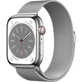 APPLE WATCH SERIES 8 GPS+CELLULAR 45MM SILVER STAINLESS STEEL CASE WITH SILVER M