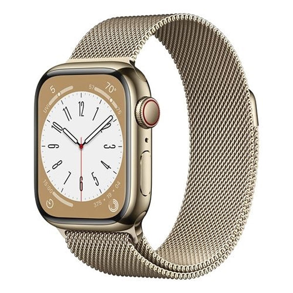 APPLE WATCH SERIES 8 GPS+CELLULAR 45MM GOLD STAINLESS STEEL CASE WITH GOLD MILAN