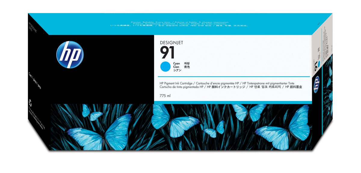 HP 91 - 775 ml - cyan blue - original - DesignJet - ink cartridge - for DesignJet Z6100, Z6100ps