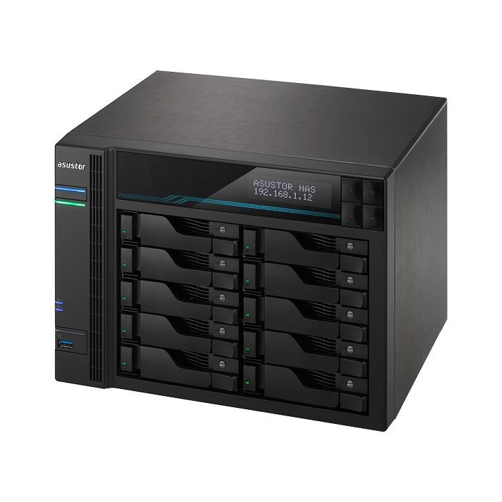 NAS ASUSTOR AS6510T LOCKERSTOR 10, 10 bahías ATOM C3538 4C - 8GB-10GbE/2.5GbE-USB, 3Y WTY