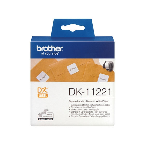 ETIQUETAS CUADRADAS DE PAPEL BROTHER 23x23 MM