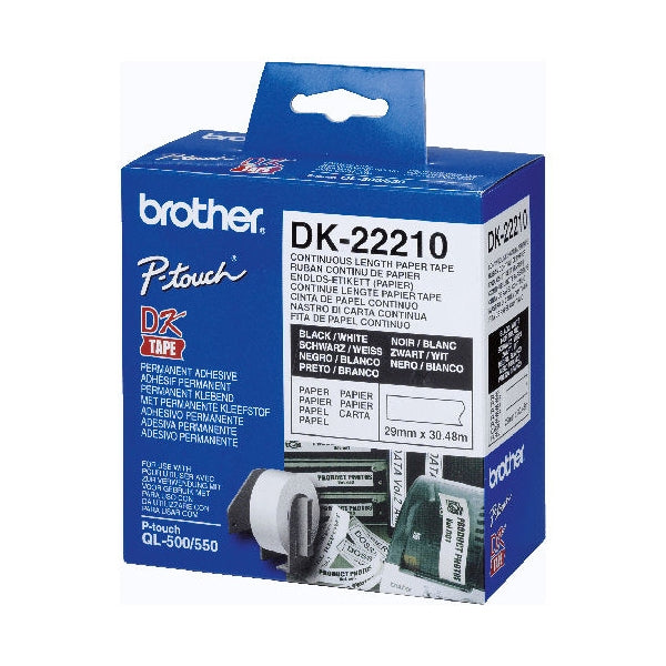 BROTHER ROLL PAPER CONT WHITE 29MM SEAL