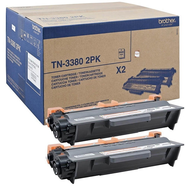 BROTHER TONER BLACK TN3380 TWIN 2 UNITS