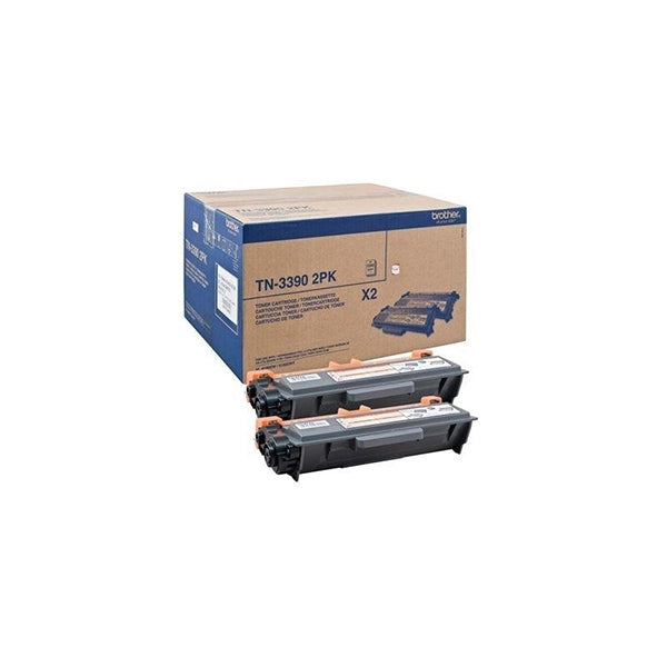 BROTHER TONER BLACK TN3390 TWIN 2 UNITS