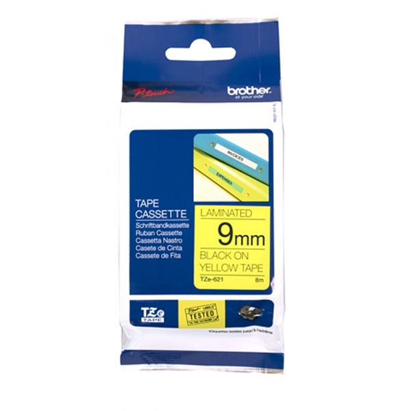 BROTHER TAPE 9MM YELLOW AND BLACK