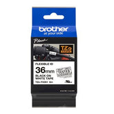 BROTHER TAPE 24MM BLACK/WHITE FLEXIBLE LAMINATED