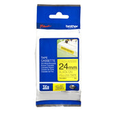 BROTHER TAPE 24MM BLACK/YELLOW LAMINATED SUPER ADHESIVE