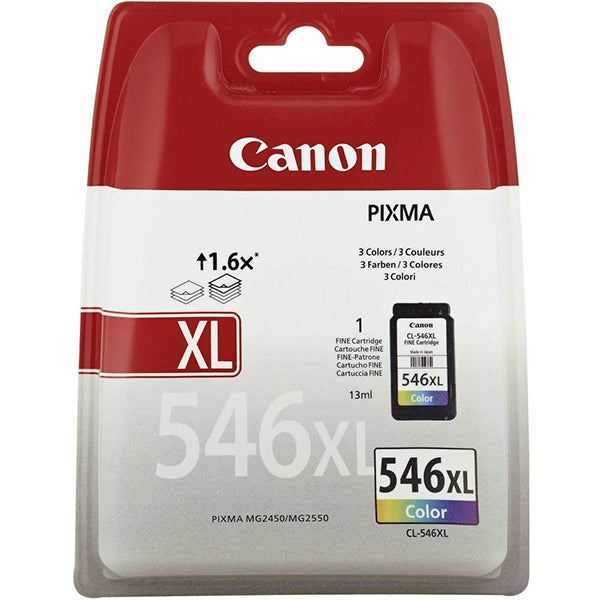 CARTUCHO DE TINTA DE COLOR CANON CL-546XL PARA PIXMA iP2850 Y MG2550