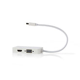 NEDIS ADAPT MINI DISPLAYPORT MALE F/HDMI / DVI-D / VGA 21.6 Gbps 0.20 M WHIT