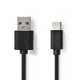 NEDIS CABLE USB2.0 USB-A MALE / USB-C MALE BLACK 2MT