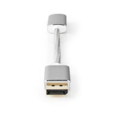 NEDIS ADAPTADOR DISPLAYPORT MACHO P\ HDMI FEMEA 4K@60Hz 0.2M SILVER