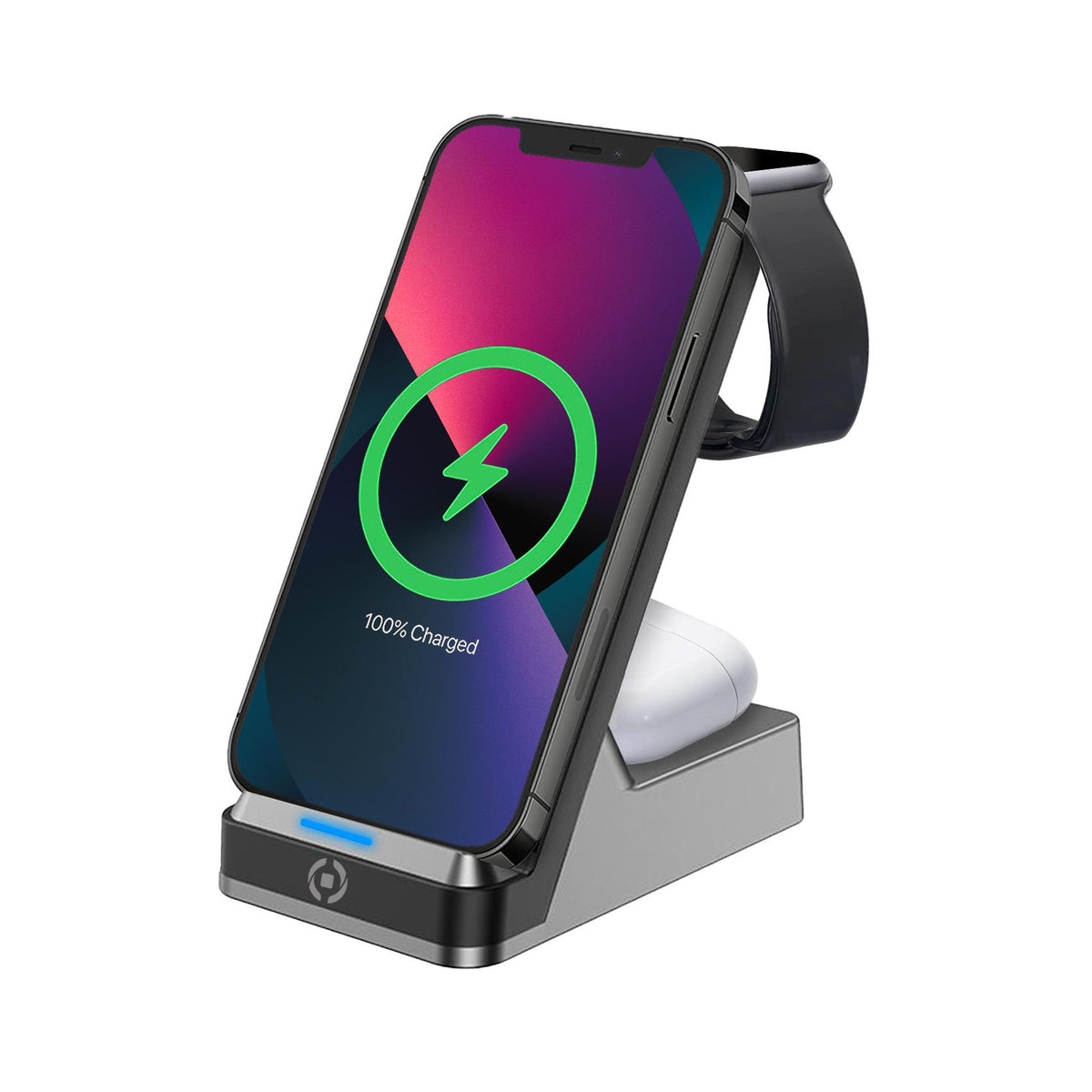 WIRELESS CHARGER STAND 3IN1 BK