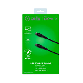 USB-C USB-C PD 60W CABLE 3M NEGRO