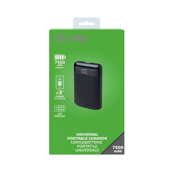 POWER BANK 7.5 A LCD NEGRA
