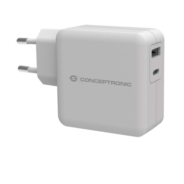 CONCEPTRONIC CHARGER CARREGADOR PAREDE 30W 1X USB-C + 1X USB